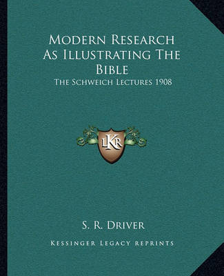 Book cover for Modern Research as Illustrating the Bible