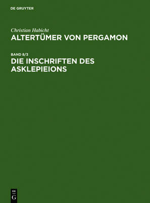 Book cover for Die Inschriften Des Asklepieions
