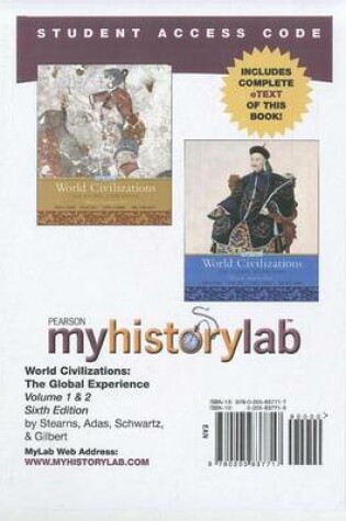Cover of MyLab History with Pearson eText -- Standalone Access Card -- for World Civilizations, Volumes 1 or 2