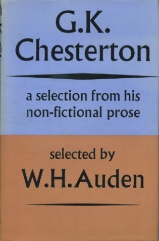 Cover of Selection from His Non-fictional Prose