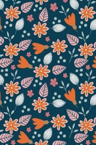 Cover of Bullet Journal Notebook Orange Leafy Pattern