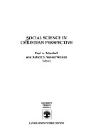 Cover of Social Science in Christian Perspective