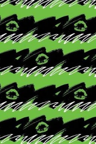 Cover of Bullet Journal Green Lips - Abstract Green and Black Pattern