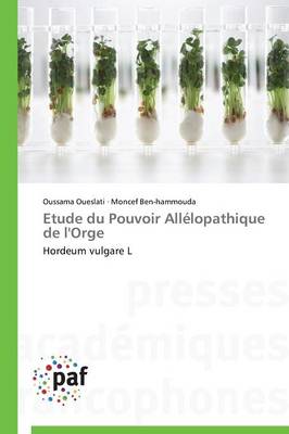 Cover of Etude Du Pouvoir Allelopathique de l'Orge