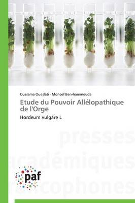 Book cover for Etude Du Pouvoir Allelopathique de l'Orge