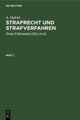 Cover of Strafrecht Und Strafverfahren