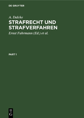 Cover of Strafrecht Und Strafverfahren