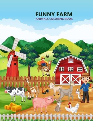 Book cover for Funny Farm Animals coloring book