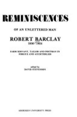 Cover of Reminiscences of an Unlettered Man