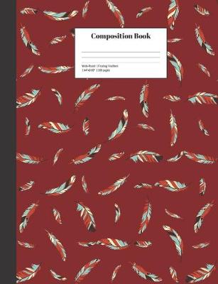 Book cover for Composition Book Wide-Ruled Floating Feathers