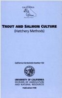 Book cover for Trout & Salmon Culture (Hatchery Methods)