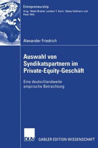 Cover of Auswahl von Syndikatspartnern im Private-Equity-Geschäft