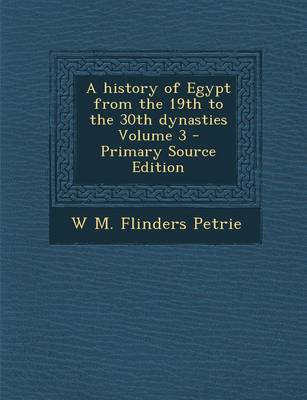 Book cover for A History of Egypt from the 19th to the 30th Dynasties Volume 3 - Primary Source Edition