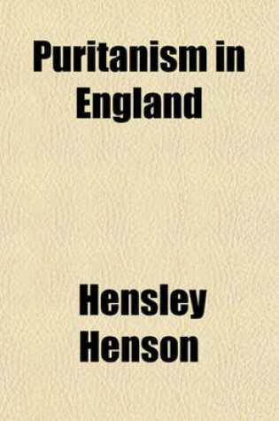 Cover of Puritanism in England