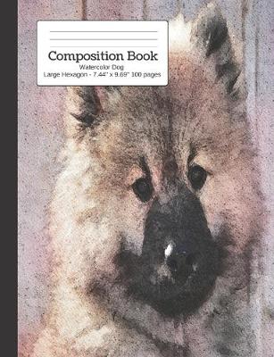 Book cover for Composition Book Watercolor Dog - Large Hexagon