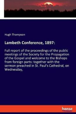 Cover of Lambeth Conference, 1897