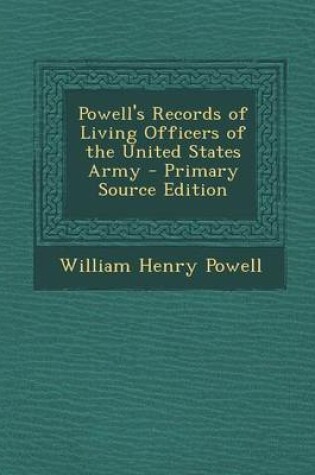 Cover of Powell's Records of Living Officers of the United States Army