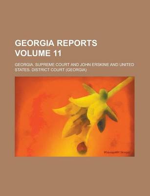 Book cover for Georgia Reports Volume 11