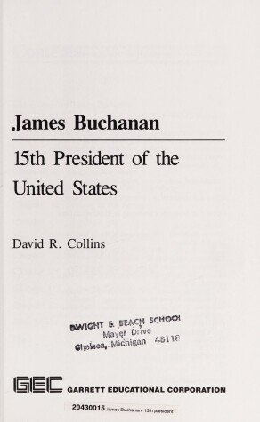 Book cover for James Buchanan, 15th President of the United States
