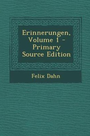 Cover of Erinnerungen, Volume 1
