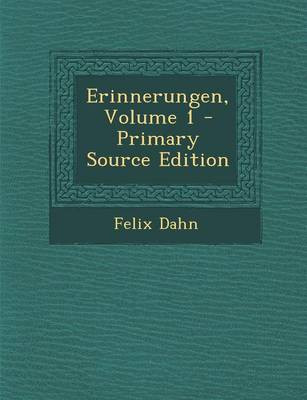 Book cover for Erinnerungen, Volume 1