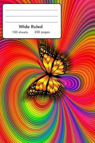 Cover of Wide Ruled Composition Notebook 6" x 9". Butterfly Aesthetics Art.