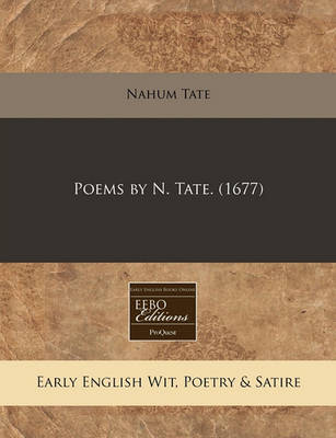 Book cover for Poems by N. Tate. (1677)