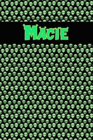 Cover of 120 Page Handwriting Practice Book with Green Alien Cover Macie