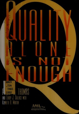 Book cover for Quality Alone is Not Enough