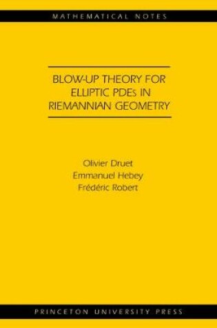 Cover of Blow-up Theory for Elliptic PDEs in Riemannian Geometry (MN-45)