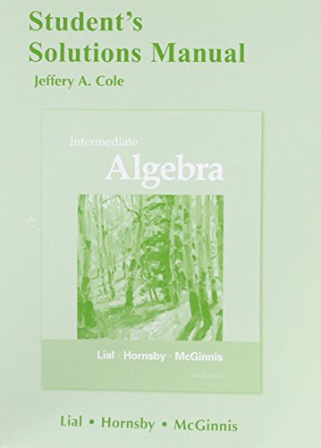 Book cover for Student's Solutions Manual for Intermediate Algebra