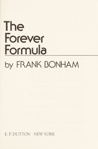 Cover of Forever Formula