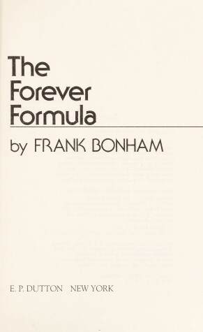 Book cover for Forever Formula