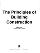 Book cover for The Principles of Building Construction