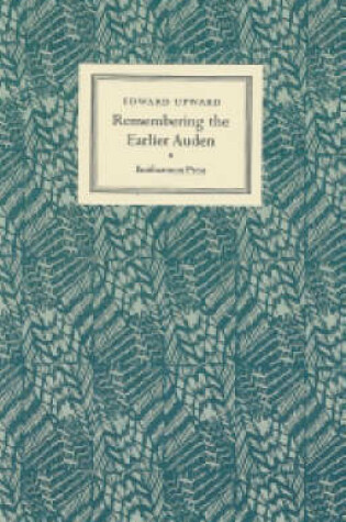 Cover of Remembering the Earlier Auden