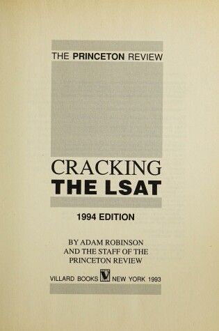 Cover of Cracking the Lsat