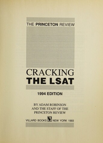 Book cover for Cracking the Lsat