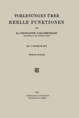 Book cover for Vorlesungen UEber Reelle Funktionen