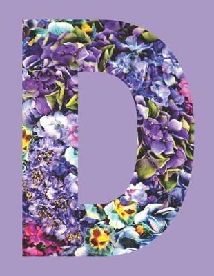 Cover of Purple Flowers Letter 'd' Monogrammed Lined Journal