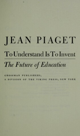 Book cover for To Understand Is to Invent