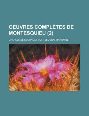 Book cover for Oeuvres Completes de Montesquieu (2)