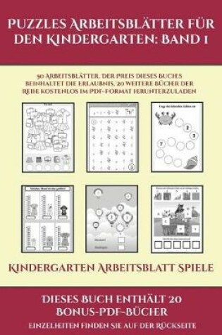 Cover of Kindergarten Arbeitsblatt Spiele (Puzzles Arbeitsblätter für den Kindergarten