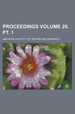 Cover of Proceedings Volume 20, PT. 1