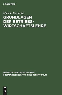 Cover of Grundlagen der Betriebswirtschaftslehre