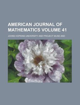 Book cover for American Journal of Mathematics Volume 41