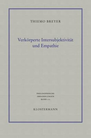 Cover of Verkorperte Intersubjektivitat Und Empathie