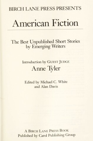 Cover of American Fiction V1 Tyler Anne