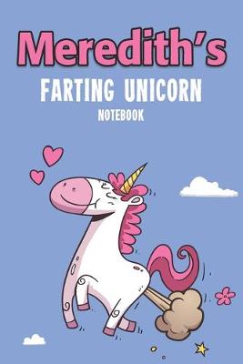 Book cover for Meredith's Farting Unicorn Notebook