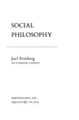 Cover of Social Philosophy