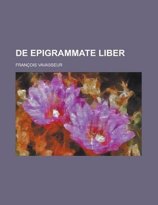 Book cover for de Epigrammate Liber